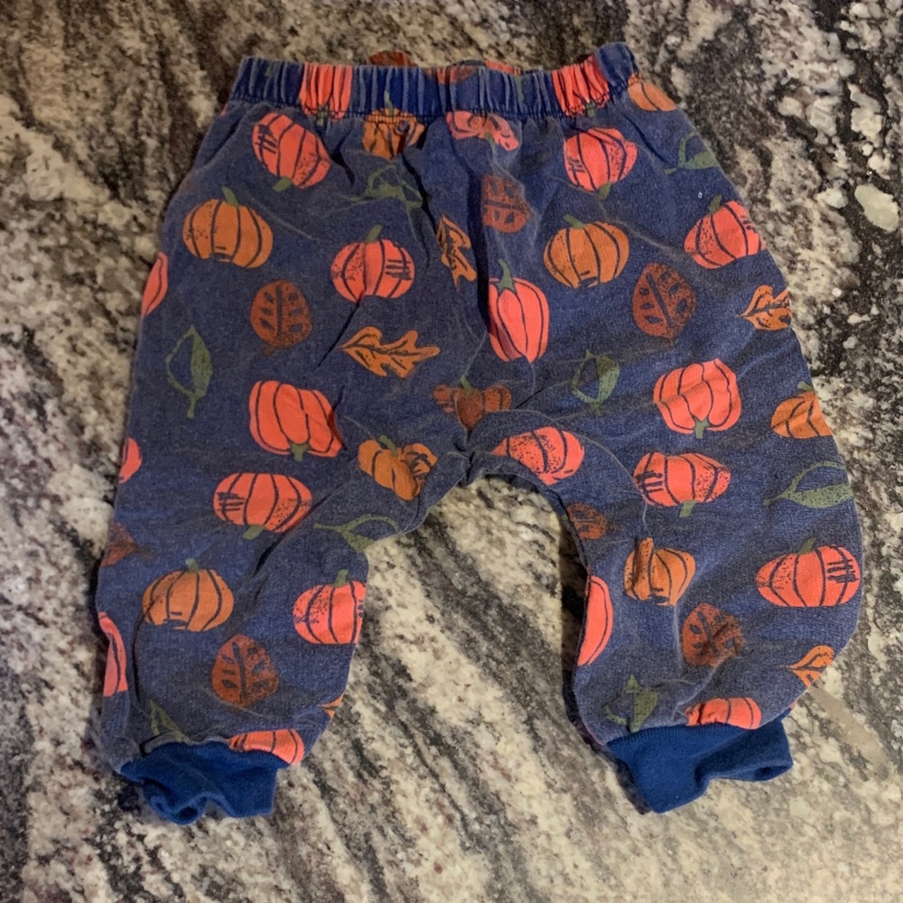 Peek Navy Jogger Pants with Orange Pumpkin Accents